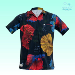 เสื้อเชิ้ตฮาวายแขนสั้น SHIRT BETTA FISH (BLACK)