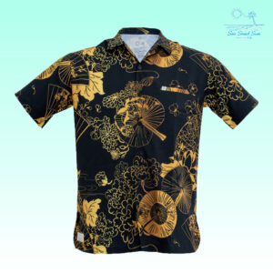 เสื้อเชิ้ตฮาวายแขนสั้น JAPAN SHIRT JAPAN BLACK GOLD (BLACK-GOLD)